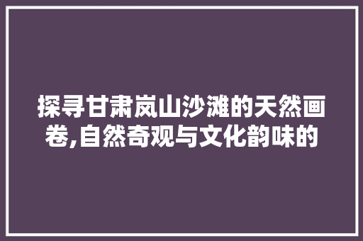 探寻甘肃岚山沙滩的天然画卷,自然奇观与文化韵味的完美融合