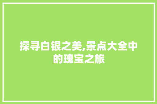 探寻白银之美,景点大全中的瑰宝之旅