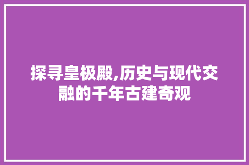 探寻皇极殿,历史与现代交融的千年古建奇观