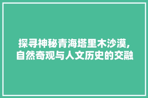 探寻神秘青海塔里木沙漠,自然奇观与人文历史的交融之旅