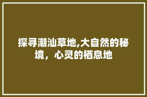 探寻潮汕草地,大自然的秘境，心灵的栖息地