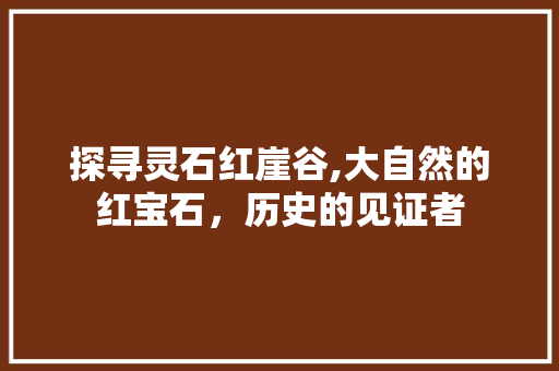 探寻灵石红崖谷,大自然的红宝石，历史的见证者