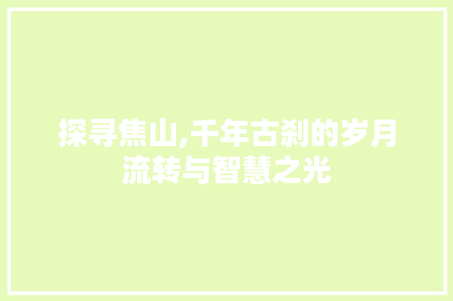 探寻焦山,千年古刹的岁月流转与智慧之光