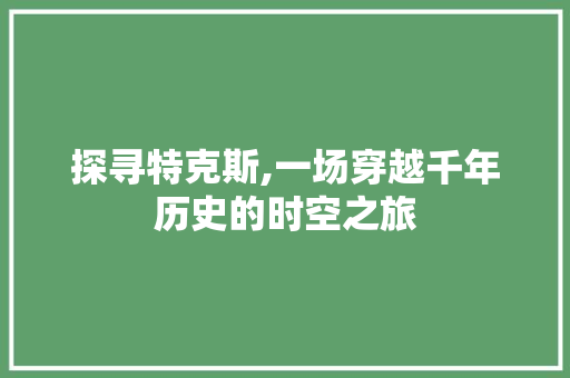 探寻特克斯,一场穿越千年历史的时空之旅