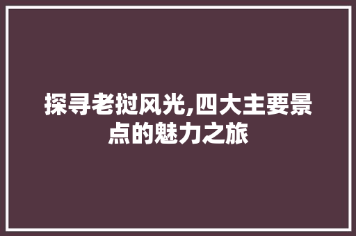 探寻老挝风光,四大主要景点的魅力之旅