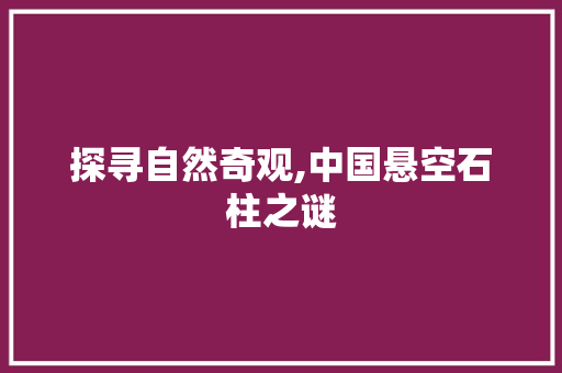 探寻自然奇观,中国悬空石柱之谜