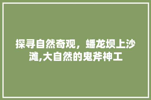 探寻自然奇观，蟠龙坝上沙滩,大自然的鬼斧神工