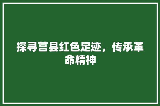 探寻莒县红色足迹，传承革命精神