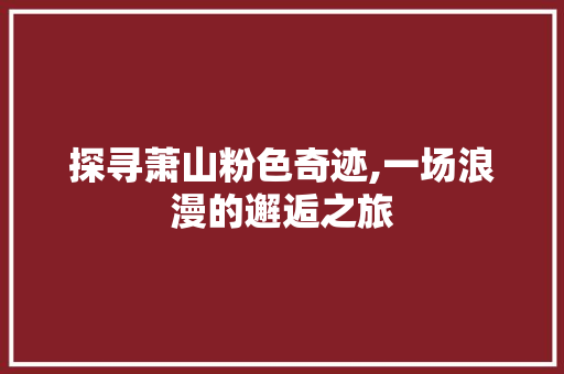 探寻萧山粉色奇迹,一场浪漫的邂逅之旅