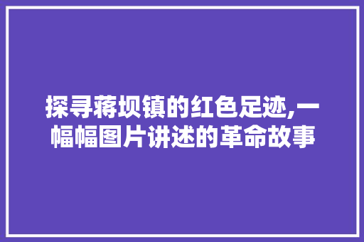 探寻蒋坝镇的红色足迹,一幅幅图片讲述的革命故事