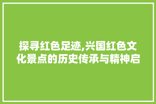 探寻红色足迹,兴国红色文化景点的历史传承与精神启示