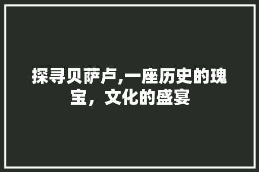 探寻贝萨卢,一座历史的瑰宝，文化的盛宴