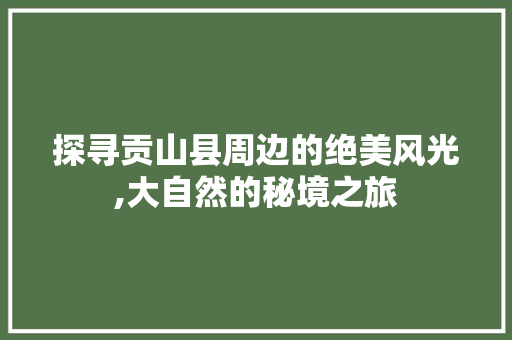 探寻贡山县周边的绝美风光,大自然的秘境之旅