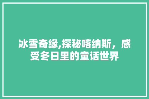 冰雪奇缘,探秘喀纳斯，感受冬日里的童话世界