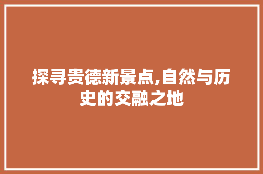 探寻贵德新景点,自然与历史的交融之地  第1张