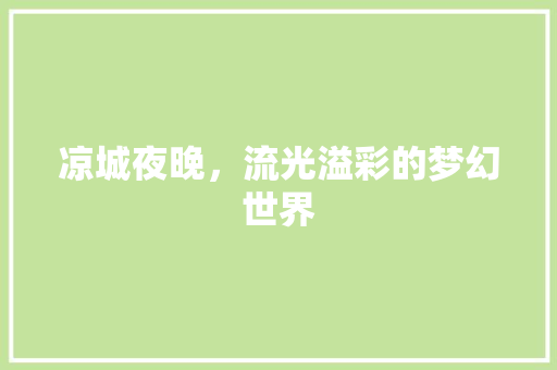 凉城夜晚，流光溢彩的梦幻世界