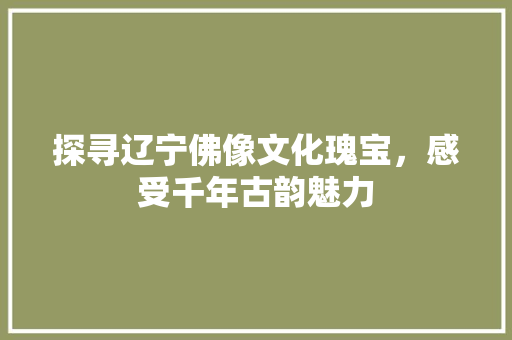 探寻辽宁佛像文化瑰宝，感受千年古韵魅力