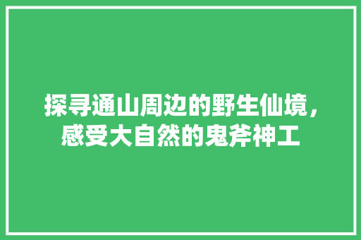 探寻通山周边的野生仙境，感受大自然的鬼斧神工