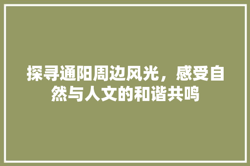 探寻通阳周边风光，感受自然与人文的和谐共鸣