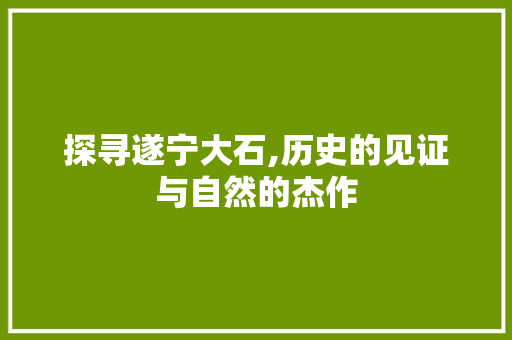 探寻遂宁大石,历史的见证与自然的杰作