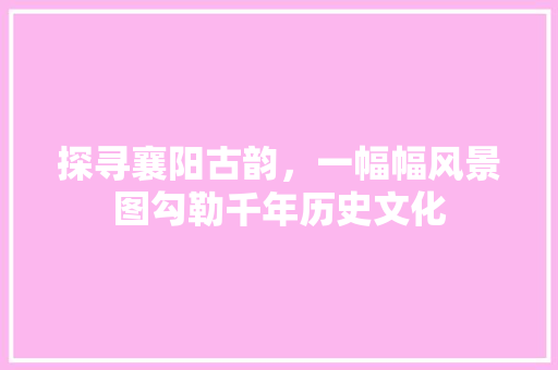 探寻襄阳古韵，一幅幅风景图勾勒千年历史文化  第1张