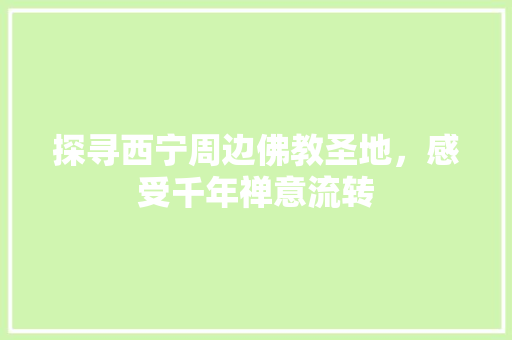 探寻西宁周边佛教圣地，感受千年禅意流转