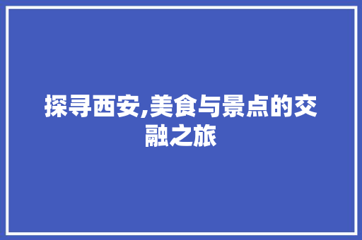 探寻西安,美食与景点的交融之旅