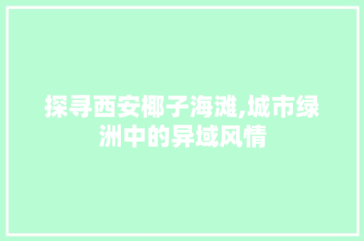 探寻西安椰子海滩,城市绿洲中的异域风情