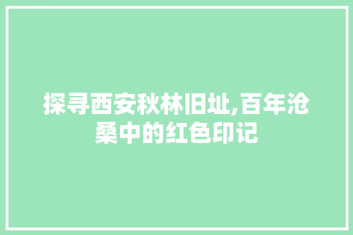 探寻西安秋林旧址,百年沧桑中的红色印记