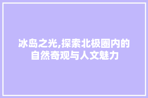 冰岛之光,探索北极圈内的自然奇观与人文魅力  第1张