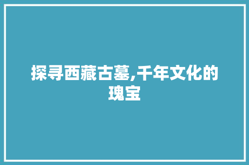 探寻西藏古墓,千年文化的瑰宝