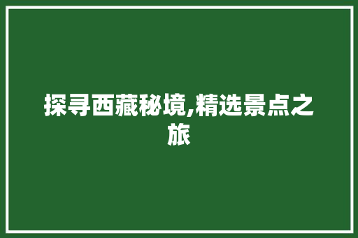 探寻西藏秘境,精选景点之旅