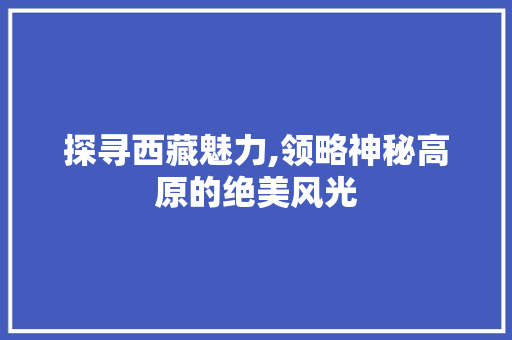 探寻西藏魅力,领略神秘高原的绝美风光