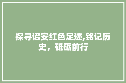 探寻诏安红色足迹,铭记历史，砥砺前行