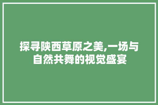 探寻陕西草原之美,一场与自然共舞的视觉盛宴