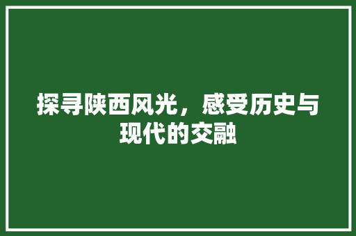 探寻陕西风光，感受历史与现代的交融