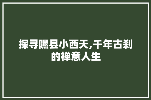 探寻隰县小西天,千年古刹的禅意人生