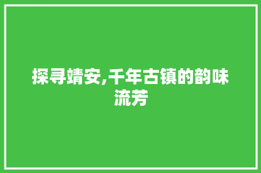 探寻靖安,千年古镇的韵味流芳