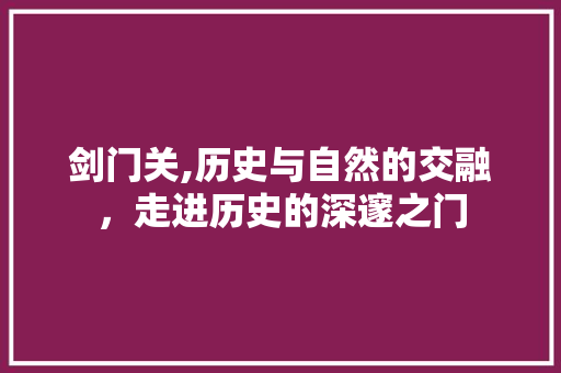 剑门关,历史与自然的交融，走进历史的深邃之门