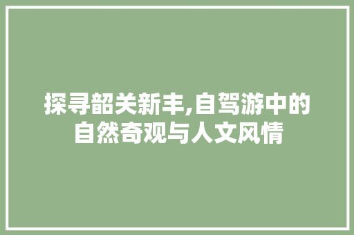 探寻韶关新丰,自驾游中的自然奇观与人文风情  第1张