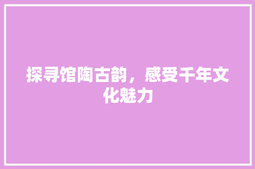 探寻馆陶古韵，感受千年文化魅力