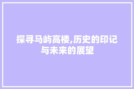 探寻马屿高楼,历史的印记与未来的展望