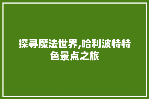 探寻魔法世界,哈利波特特色景点之旅