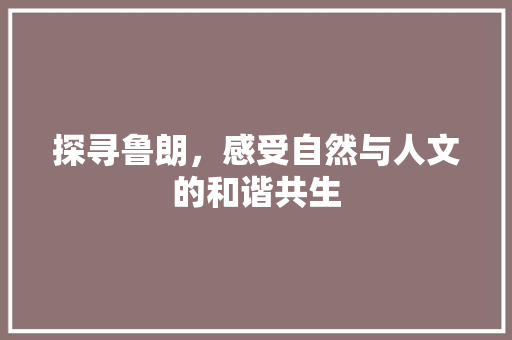 探寻鲁朗，感受自然与人文的和谐共生