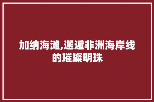 加纳海滩,邂逅非洲海岸线的璀璨明珠