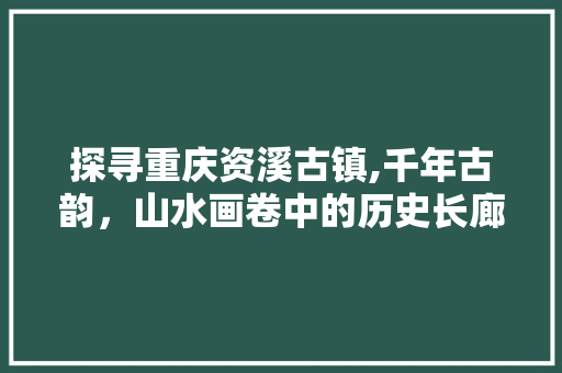 探寻重庆资溪古镇,千年古韵，山水画卷中的历史长廊