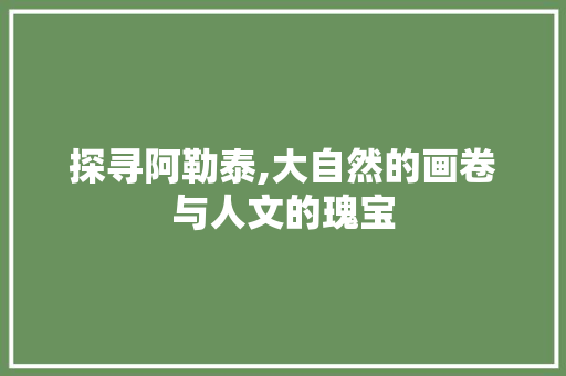 探寻阿勒泰,大自然的画卷与人文的瑰宝  第1张