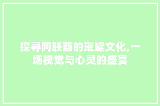 探寻阿联酋的璀璨文化,一场视觉与心灵的盛宴