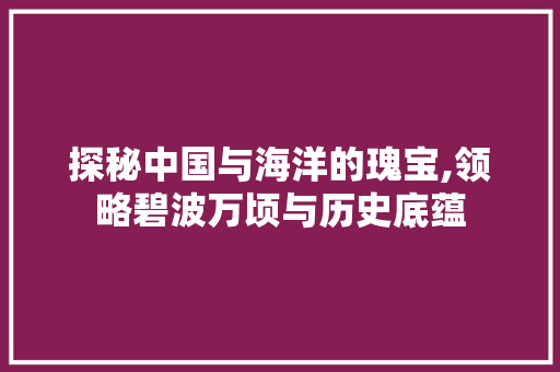 探秘中国与海洋的瑰宝,领略碧波万顷与历史底蕴