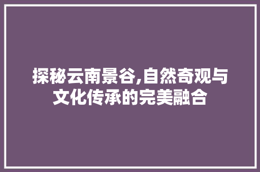 探秘云南景谷,自然奇观与文化传承的完美融合